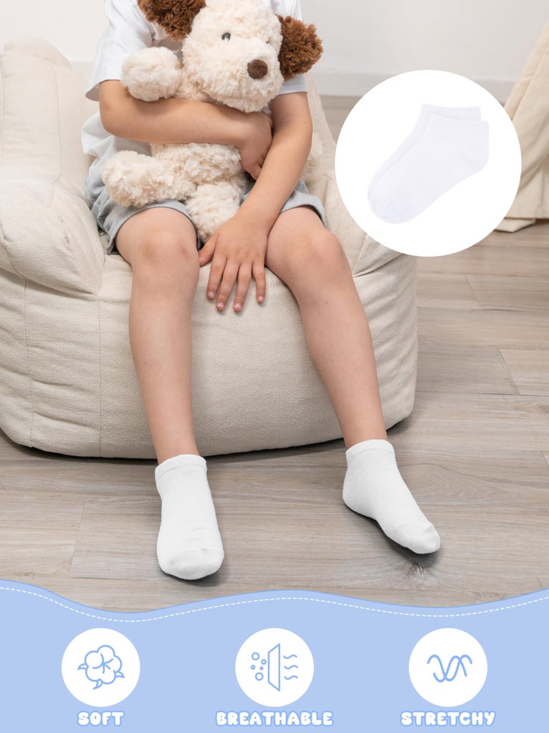 Cooraby 15 Pack Kids' Half Cushion Low Cut Athletic Ankle Socks Boys Girls Ankle Socks - Image 5